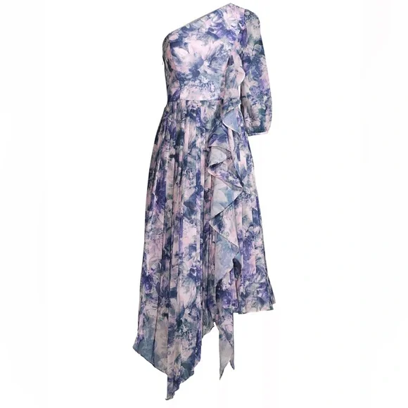 kay unger asymmetrical dress New, Kay Unger Asymmetric Beaded Midi-Dress in Black Sz L #MD1379